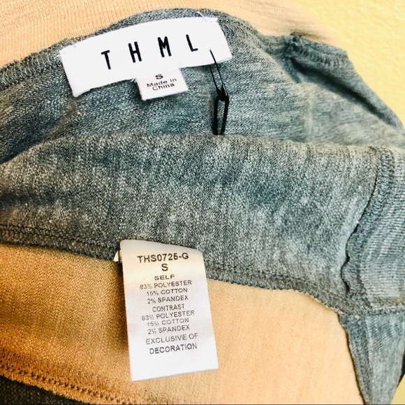 Sweater THML Grey Raglan Top NWT - Picture 9 of 9